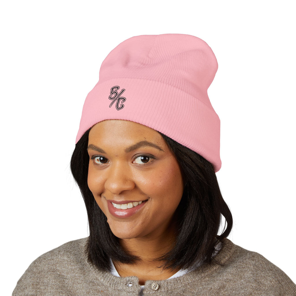 Embroidered S/C Beanie Black Logo