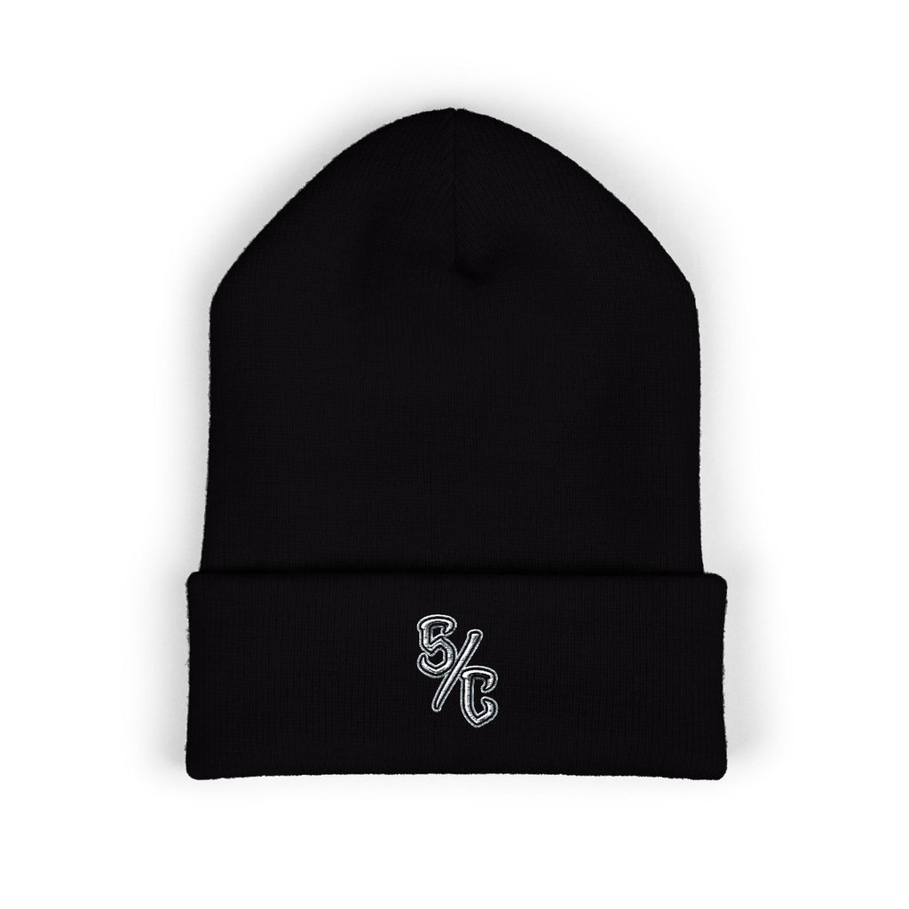 Embroidered S/C Beanie White Logo